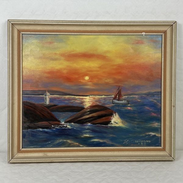 Okänd konstnär. Olja på duk, signerad.