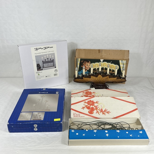 Elljusstakar, 5st, juldekoration.