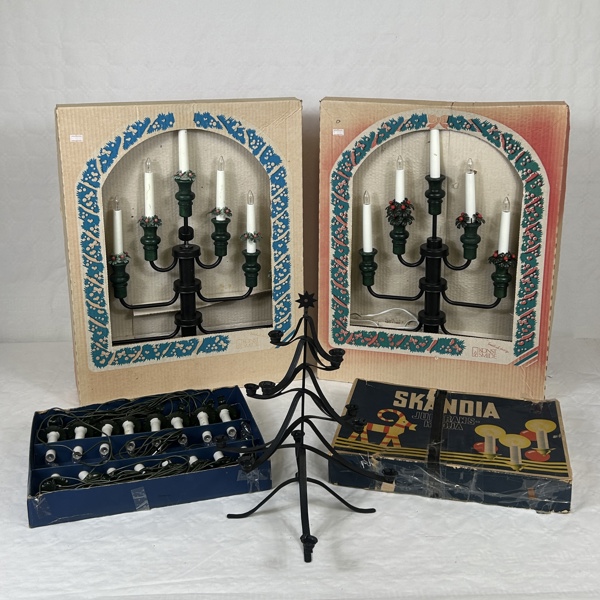 Adventsljusstakar, ett par, m.m.