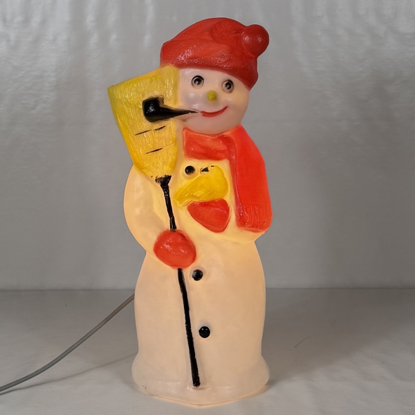 Snögubbe med belysning, plast.