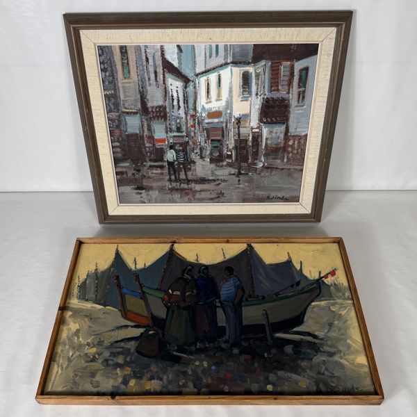 Sven Sinde. Oljor på duk, 2st, signerade.