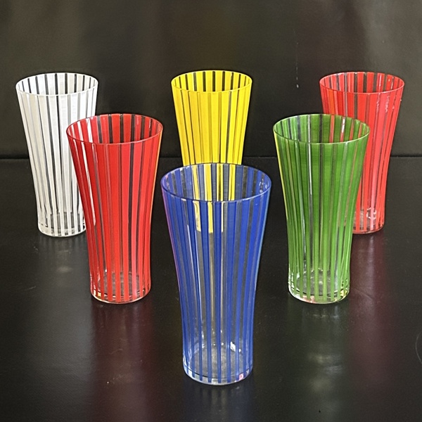 Bengt Orup. Glas, 6st, "Strikt", Johansfors.