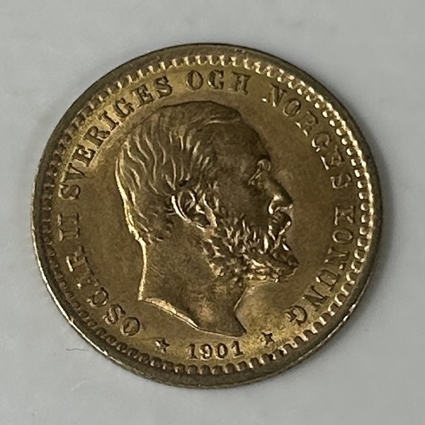 Guldmynt, Oscar II, 5kr, 1901.