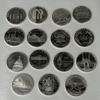 Samlarmynt i silver, 15st, Amerikanska dollar.