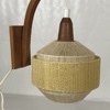 Vägglampor, ett par, teak och textil, 1960-tal.
