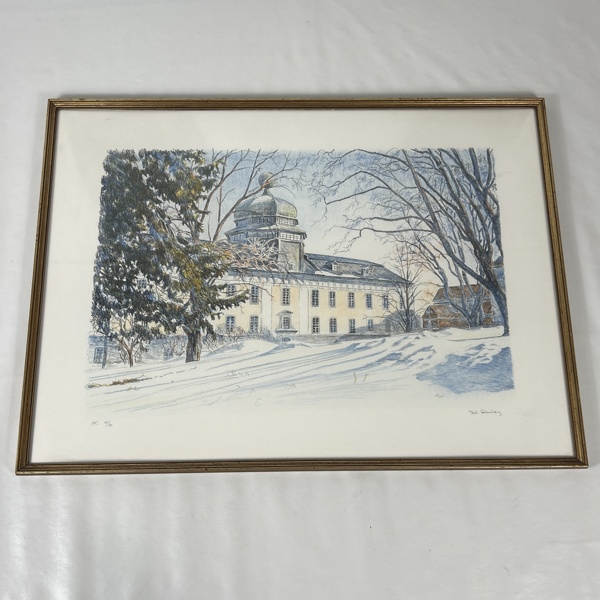 Ted Stanley. Färglitografi, Gustavianum, Uppsala motiv.