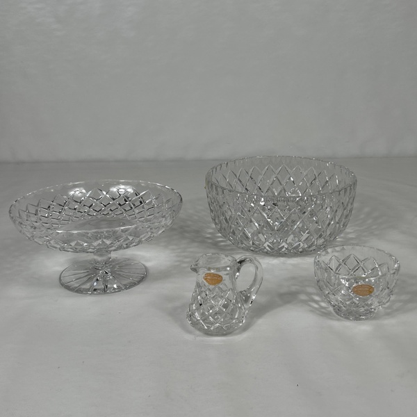 Skålar och kanna, 4 delar, kristall.