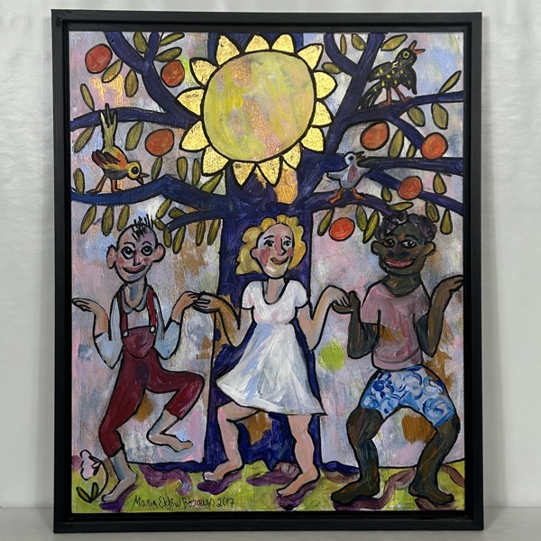 Oidentifierad konstnär. Olja på pannå, signerad.