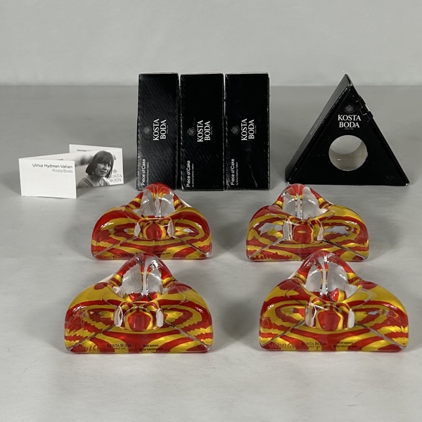 Ulrica Hydman Vallien. Ljuslyktor, 4st, "Piece of cake", Kosta Boda.