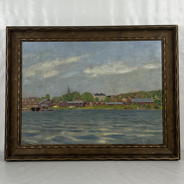 Egil Lindgren. Olja på pannå, signerad.