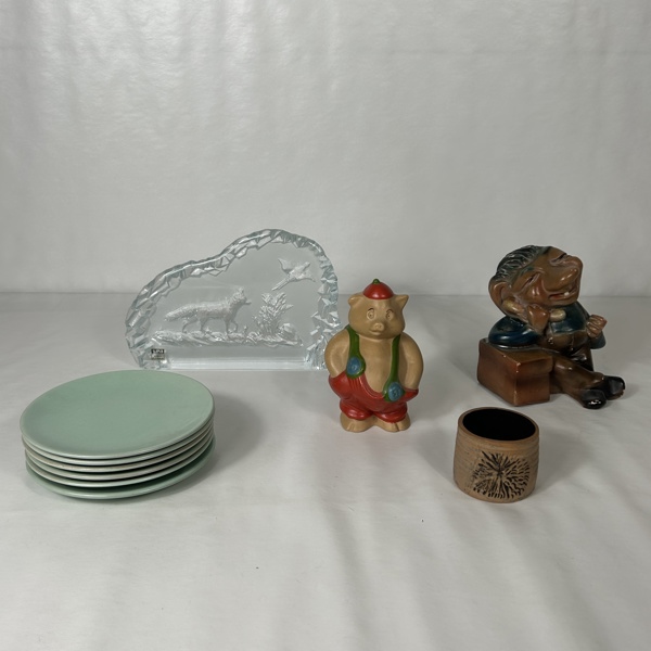 Keramik och glas, 10 delar.