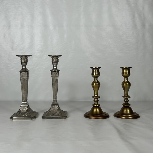 Ljusstakar, två par, 1900-tal.