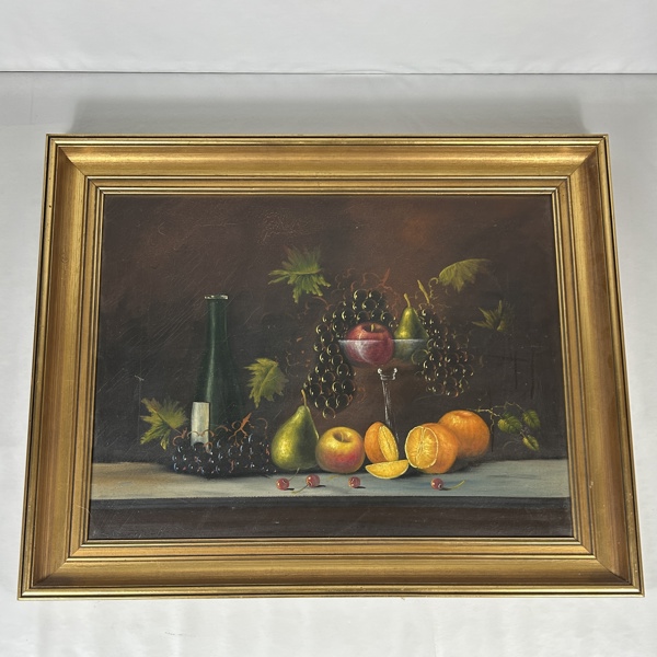 Okänd konstnär. Olja på duk, blomsterstilleben, signerad.