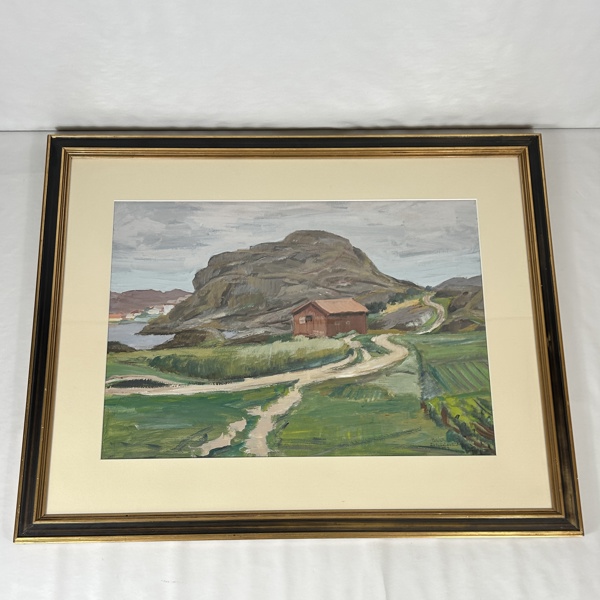 Ellis Wallin. Gouache, signerad.