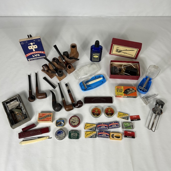 Hyvlar och raktillbehör, samt pipor.mm.