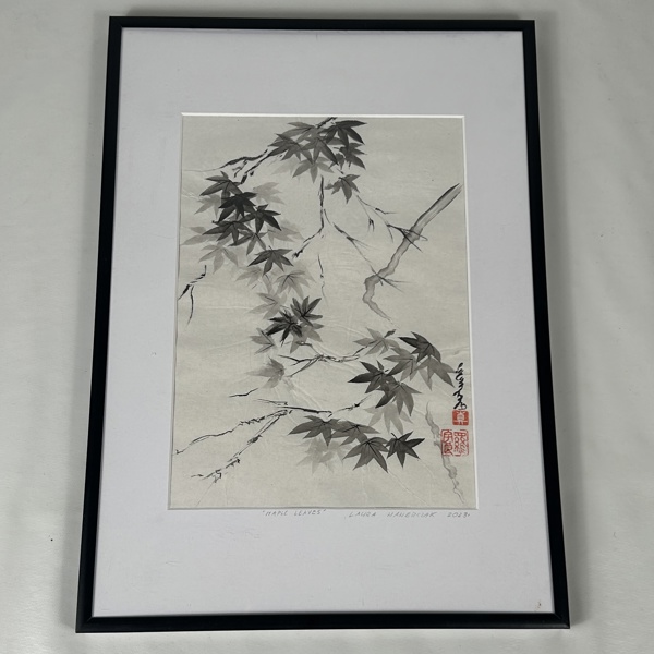 Laura Wawerczak. "Maple Leafs", Sumi-E ink på rispapper, Japan.