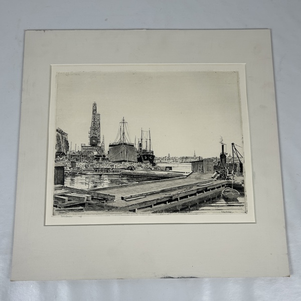 Bertram Schmiterlöw. Etsning, signerad.