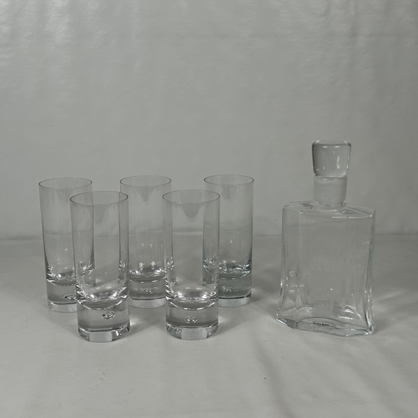 Glas, 5st, "Pippi", och karaff, Kosta Boda.