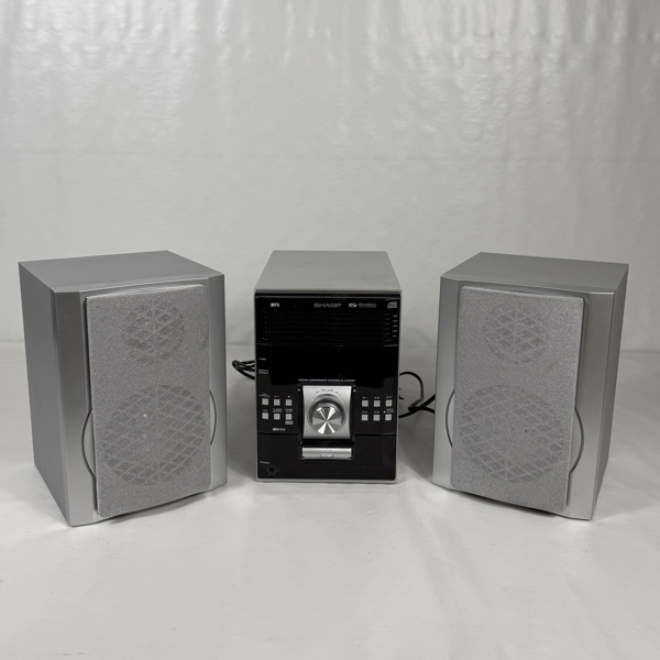 Stereoanläggning, samt högtalare, ett par, Sharp.