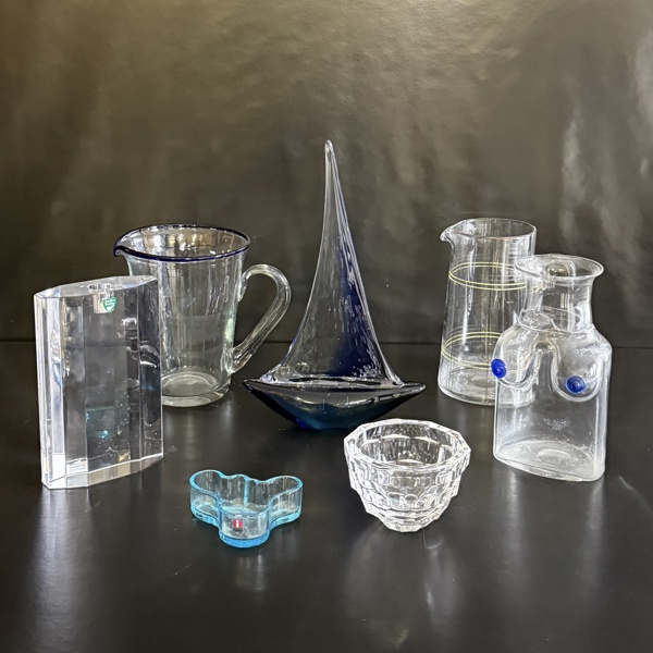 Glasföremål, 7st.