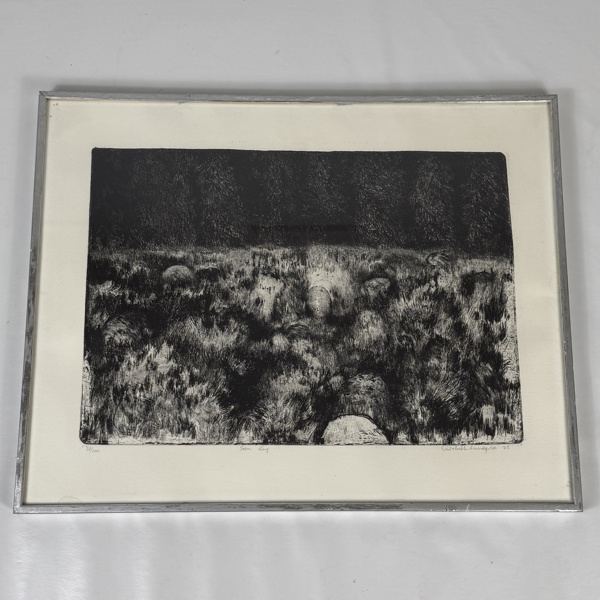 Elisabeth Lundqvist. Litografi, signerad.