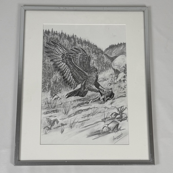 Oidentifierad konstnär. Blyertsteckning, signerad.