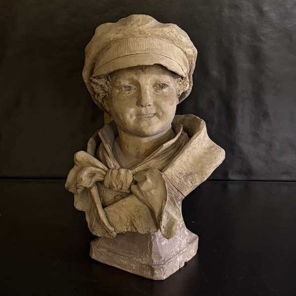 Skulptur i terracotta, signerad, 18/1900-tal.