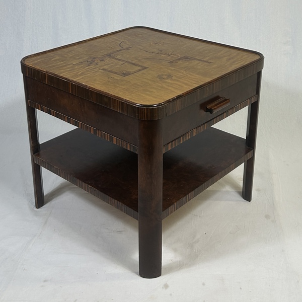 Rökbord, med intarsia, 1930-tal.