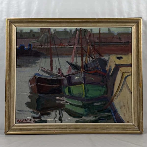 Jens Gustavsen. Olja på pannå, signerad.