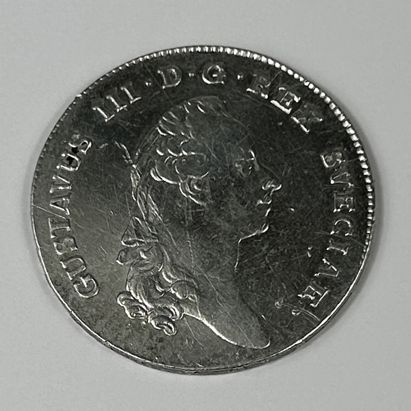Silvermynt, Gustav III, 1 riksdaler 1782.