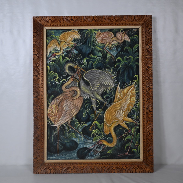 Okänd konstnär. Olja på textil, orientalisk.