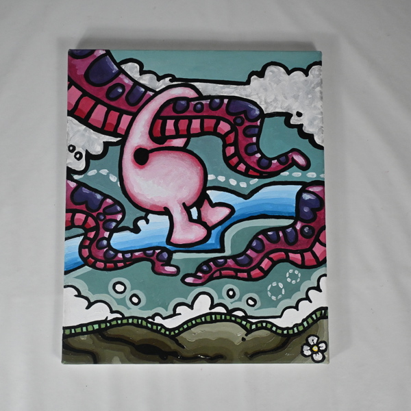 Oidentifierad konstnär. Olja på duk, "Goose man"