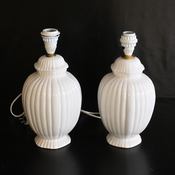 Bordslampor, ett par, porslin.