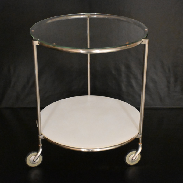 Serveringsvagn, metall och glas, samtida.