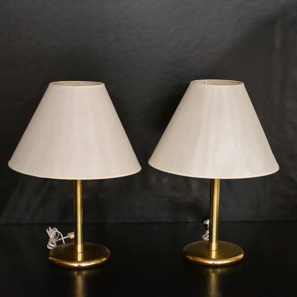 Bordslampor, ett par, metall, 1900-tal.