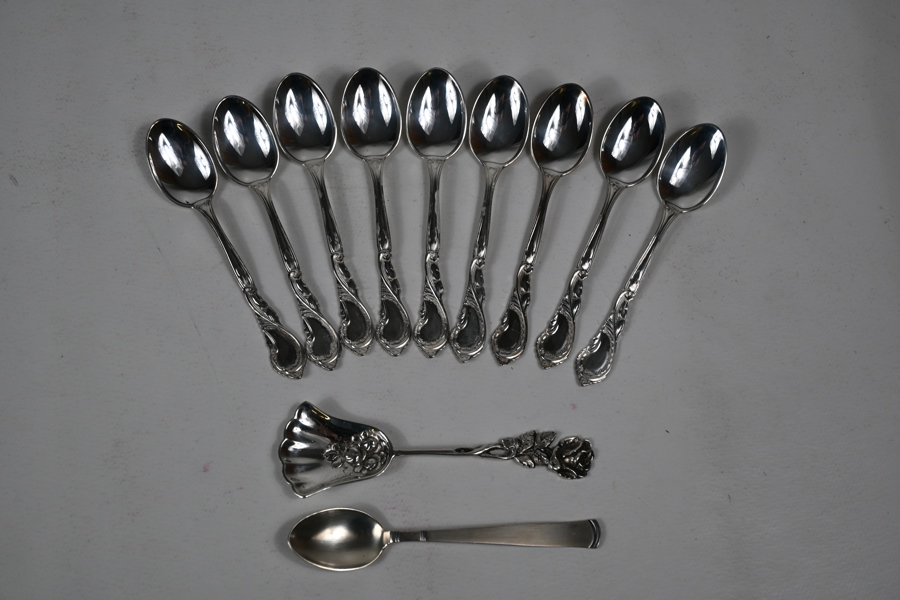 Skedar i silver, 10st.