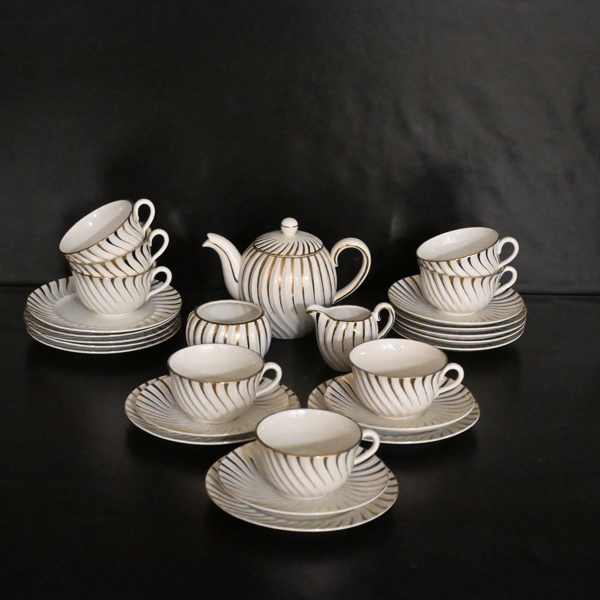 Teservis, 27 delar, "Casino", Gefle, Upsala Ekeby.