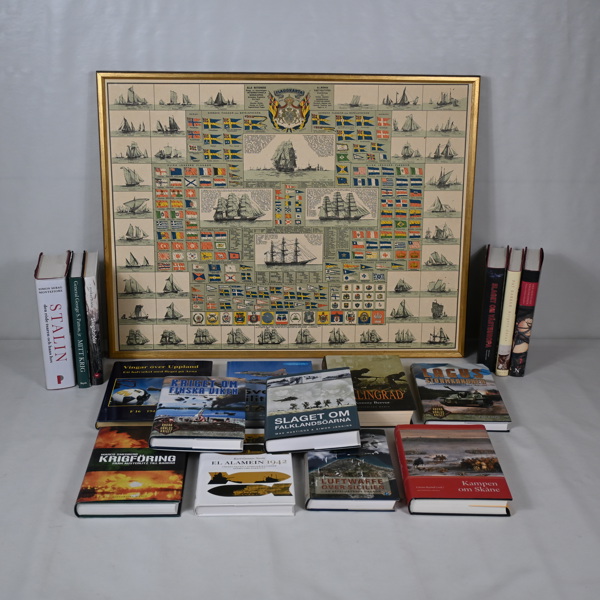 Tavla och böcker, krig och flygplan, m.m.