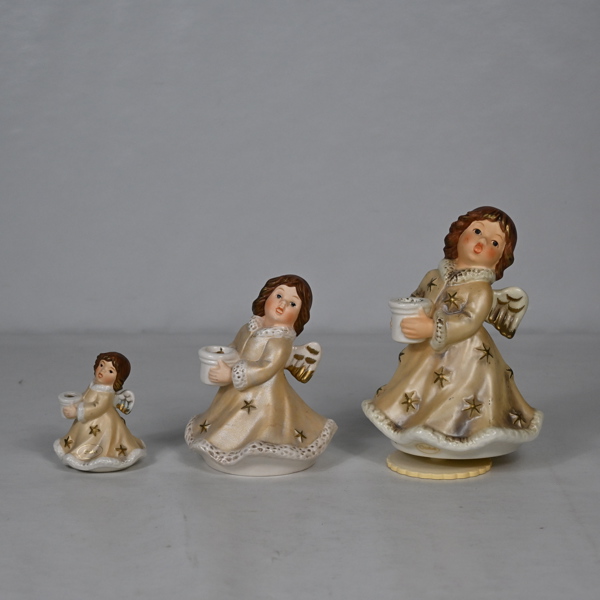 Ljusstakar, 3st, porslin, Goebel.