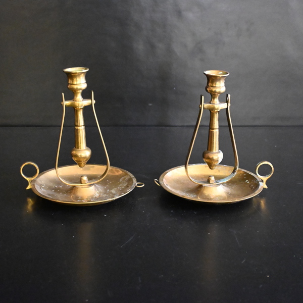 Skeppsljusstakar, ett par, mässing, 1900-tal.