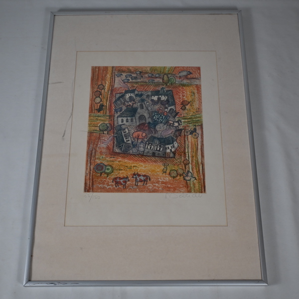 Francois Debart. Färgetsning, signerad.