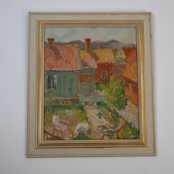 Fritiof Strandberg. Olja på pannå, signerad.