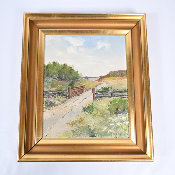 Arvid Öström. Olja på pannå, signerad.