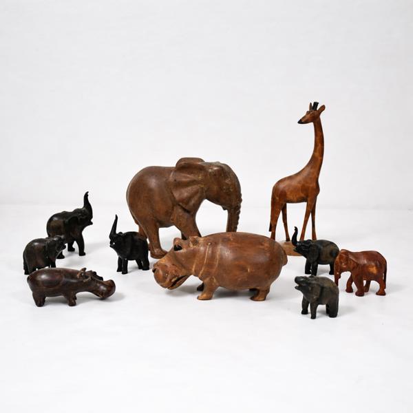 Skulpturer i trä, 10st.