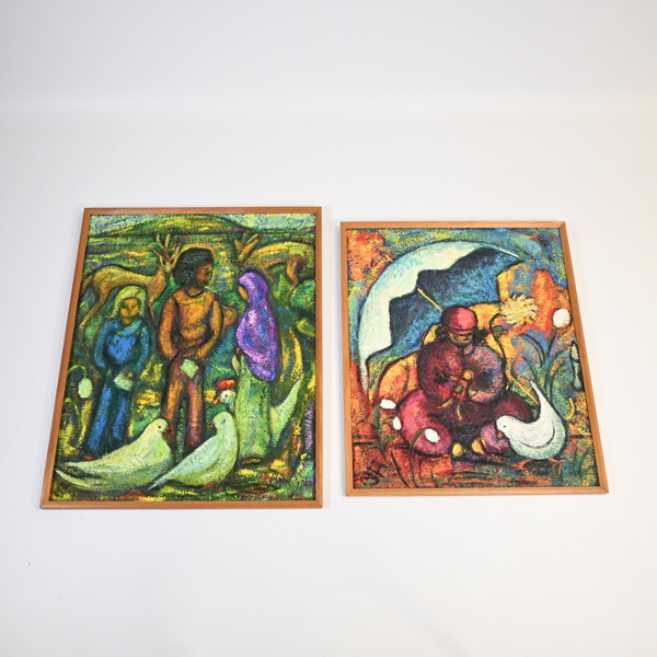 Ingrid Almquist. Olja på pannå, 2st.