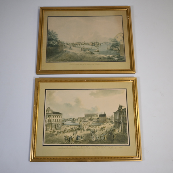 Färggrafik, 2st, Stockholms motiv.