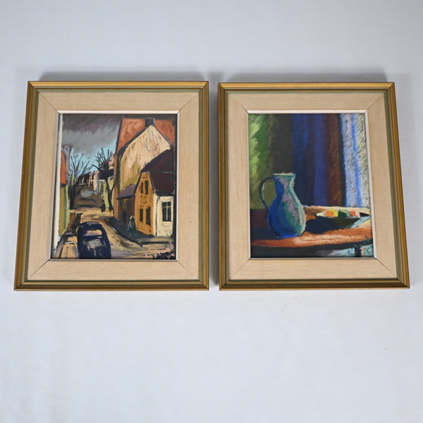 Oidentifierad konstnär. Kritor, 2st, signerade.