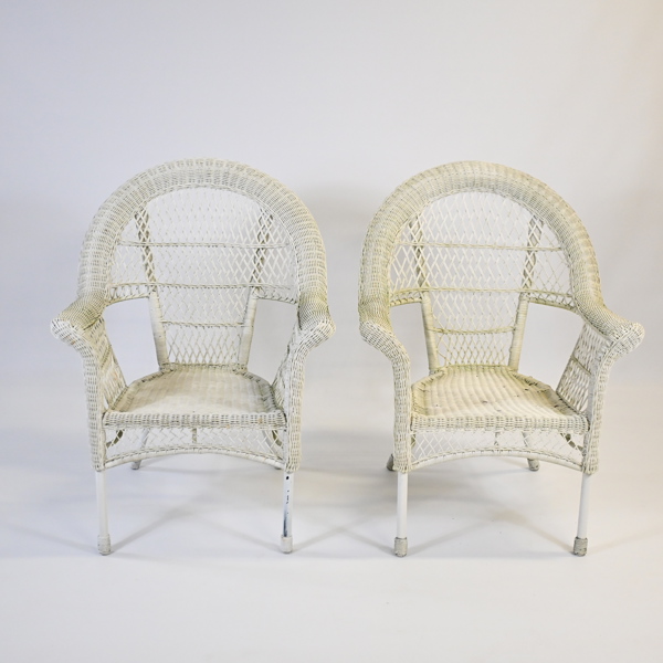 Korgstolar ett par, konstrotting och stål, IKEA.