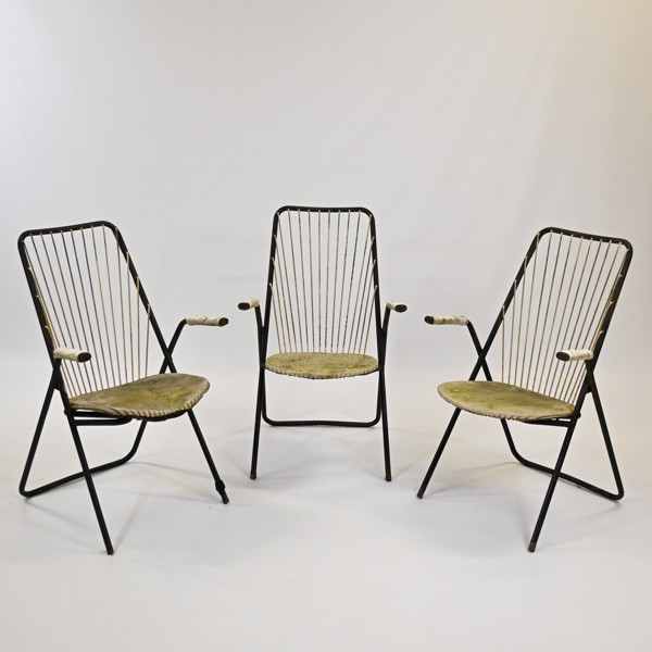 Trädgårdsstolar, 3st, 1900-talets mitt.