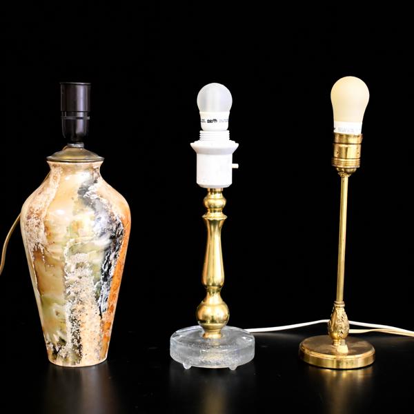 Bordslampor, 3st, varav en Falkenberg.